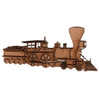 Steam Locomotive with Coal Bunker - MDF Wood Shape