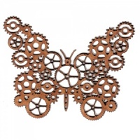 Steampunk Cog Butterfly MDF Wood Shape