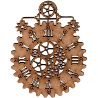 Steampunk Mechanical Clock MDF Wood Shape