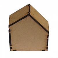 Block Style MDF House Kit - Wide with Wonky Roof