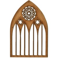 Stone Mullion Tudor Arch Rose Window - MDF Wood Shape