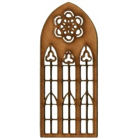 Stone Mullion Narrow Rose Window - MDF Wood Shape