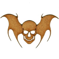 Flying Skull with Bat Wings - MDF Wood Shape