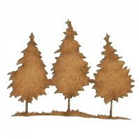 Winter Tree Scene MDF Wood Shape - Style 3