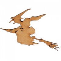 Witch on Broomstick MDF Wood Shape - Style 3