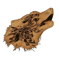 Howling Wolf Head MDF Wood Shape