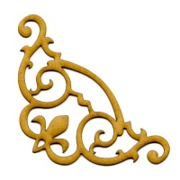 MDF Wood Corner Style 7 - Scrolled Fleur De Lis