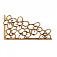 Flower Outline MDF Wood Corner Embellishment - Style 21