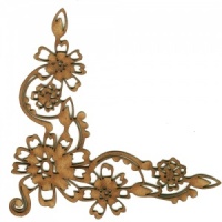 Garden Flowers MDF Wood Corner Embellishment - Style 39