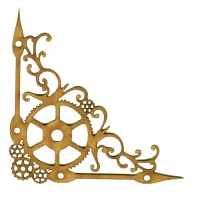 Steampunk Clock Hands & Flourishes - MDF Wood Corner