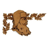 Santa & Holly - MDF Wood Corner Embellishment