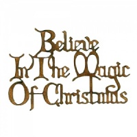 Believe In The Magic of Christmas - Wood Words in Christmas Card Font