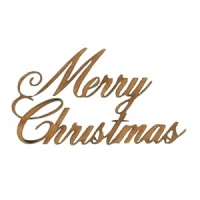 Merry Christmas Wood Words cut out in Olde English font