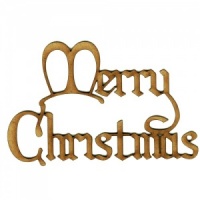 Merry Christmas - Wood Words in Christmas Card Font