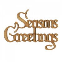 Seasons Greetings - Wood Words in Christmas Card Font