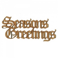 Seasons Greetings - Wood Words in Olde English Font