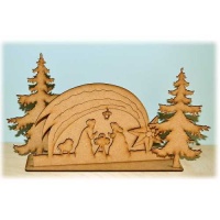 3D Christmas Nativity MDF Wood Scene