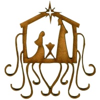 Christmas Nativity Scene with Flourishes - MDF Wood Shape