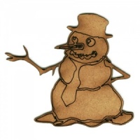 Snowman in Hat - MDF Wood Shape