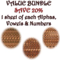 Mini MDF Alphabet, Vowels & Numbers Value Pack